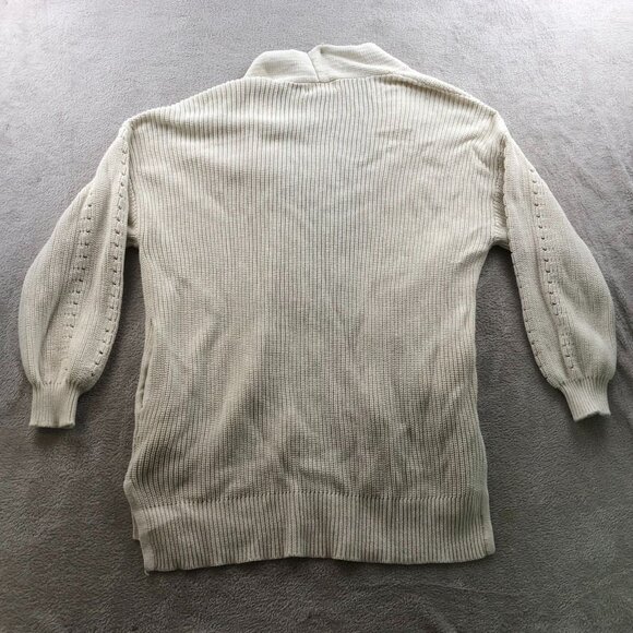 Universal Thread Womens Cardigan Sweater Medium Open Front Ivory Knit Casual - Picture 6 of 6